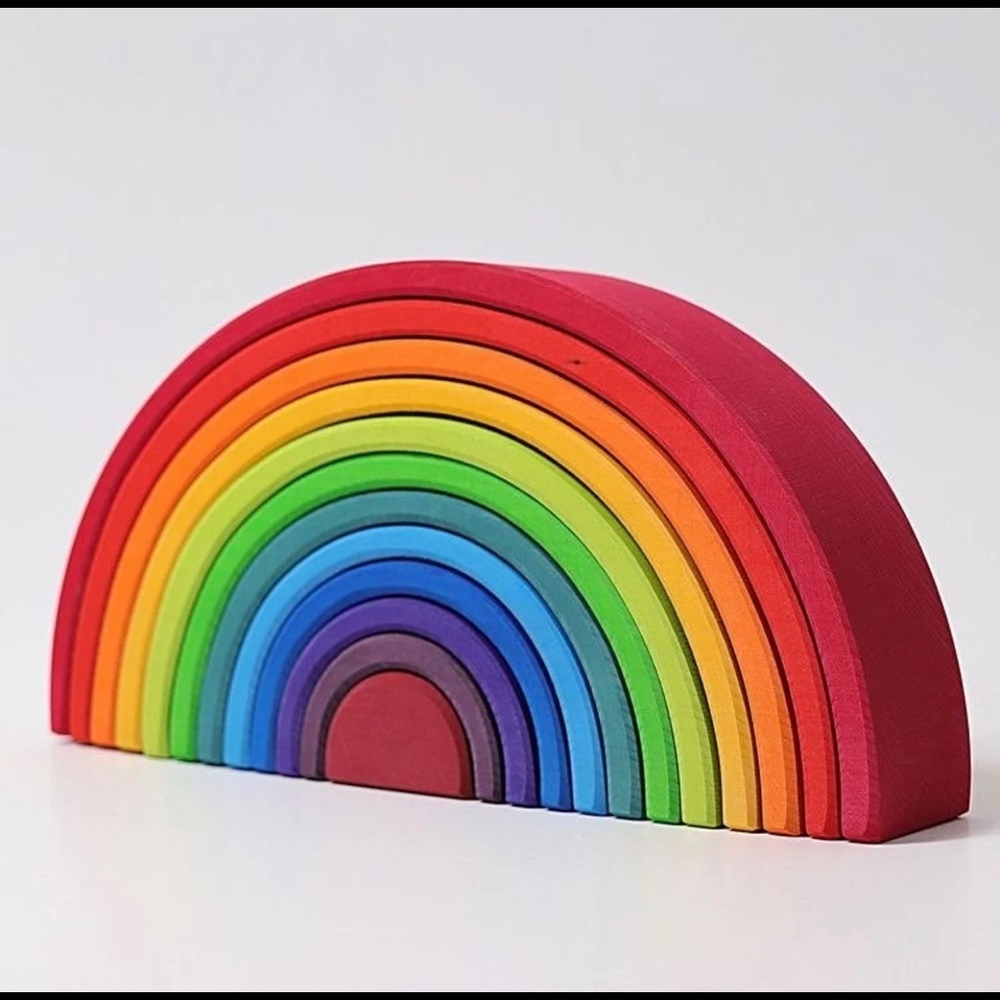 Wooden Rainbow stacking Montessori toy - Picture 2 of 12